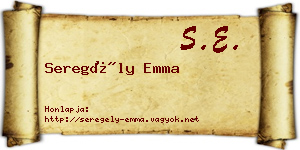 Seregély Emma névjegykártya